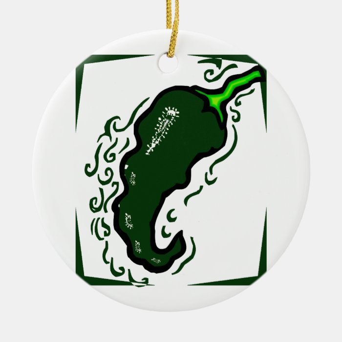 Jagged green pepper green frame.png christmas tree ornaments