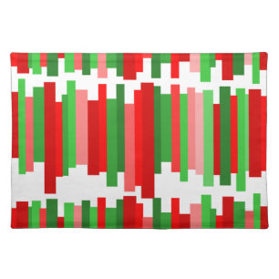 Jagged Lines – Red and Green Cloth Placemat