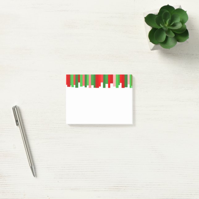 Jagged Lines – Red and Green  Post-it Notes (Office)