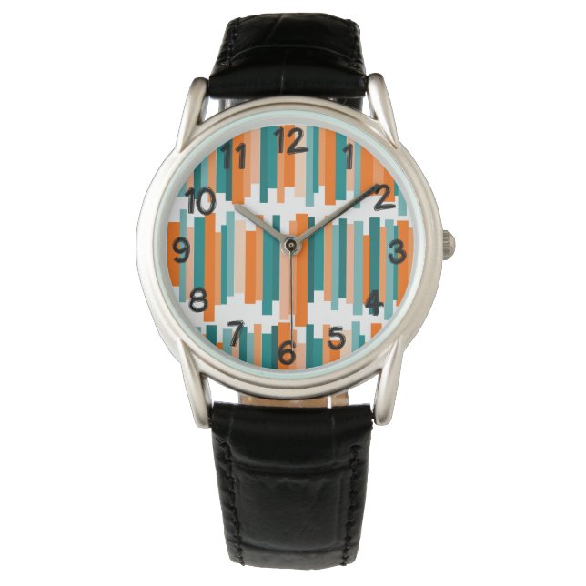 Jagged Lines – Teal and Orange  Watch (Front)
