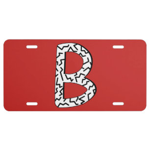 Jagged Pattern B License Plate