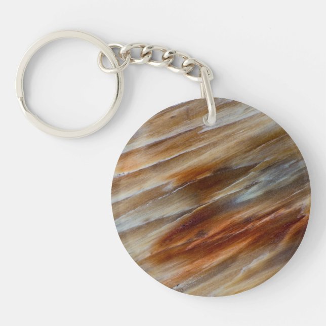 Jagged Petrified Wood Keychain (Front)