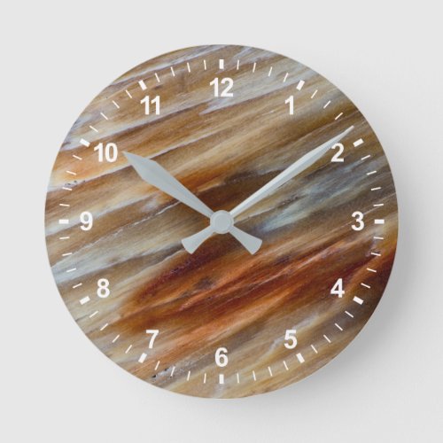 Jagged Petrified Wood Round Clock