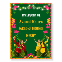 Jaggo & Mehndi Night Welcome Sign, Jaggo Board