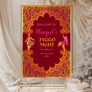 Jaggo Night Welcome Sign Printable Punjabi Wedding
