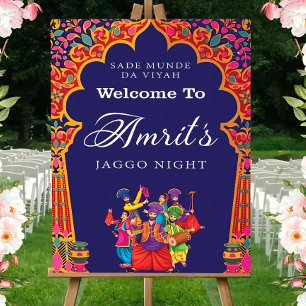 Jaggo Welcome Sign: jago Punjabi Wedding Decor Foam Board