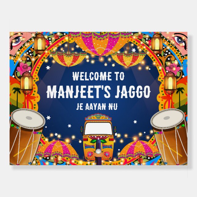 Jaggo Welcome signs Sade Munde da Viah, Jago signs (Front)