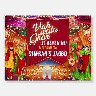 Jaggo welcome signs Sadi Kuri da Viah wala Ghar,