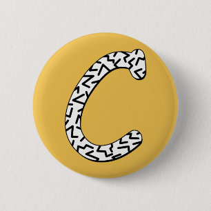 Jaggy C Pinback Button
