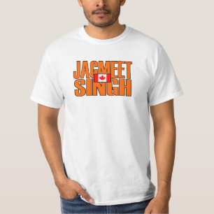 Jagmeet Singh Orange Block Text Canadian Flag T-Shirt