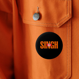 Jagmeet Singh Orange Bold Text Canadian Flag Color Button