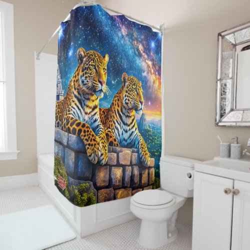 Jags and Stars Design By Rich AMeN Gill Shower Curtain