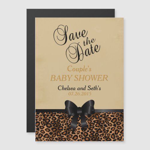 Jaguar Animal Cat Pattern  Baby Shower Magnetic Invitation