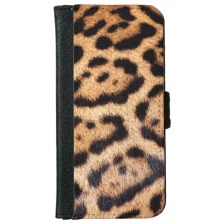 Jaguar Animal Pattern Faux Fur iPhone 6 Wallet Case