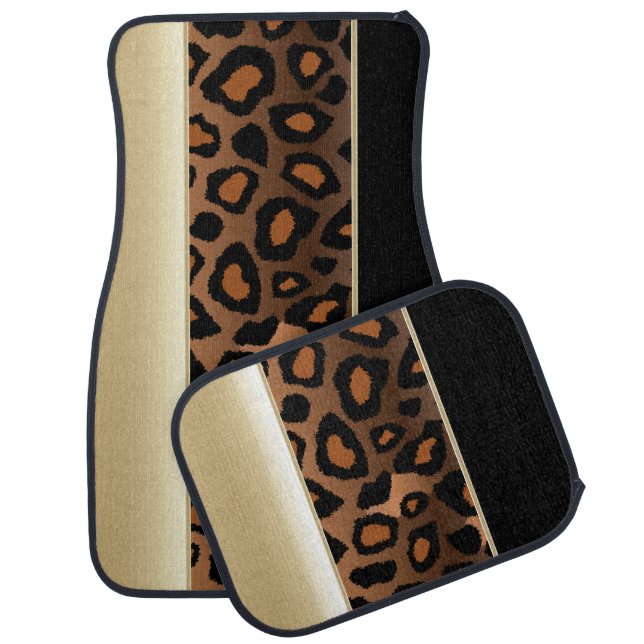 Jaguar Animal Print | Champagne | Personalize Car Floor Mat (Set)