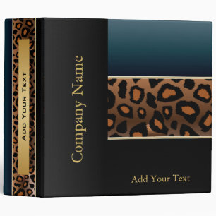 Jaguar Animal Print - Denim Blue 3 Ring Binder