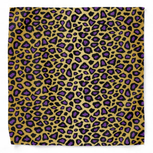 Jaguar Animal Print Gold Colored Background Bandana