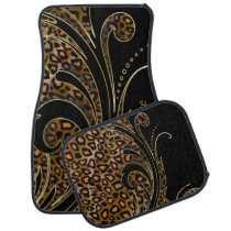 Jaguar Animal Print Swirls | Brown Car Mat Jaguar Animal Print Swirls | Brown Car Mat