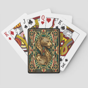 Jaguar, Art Deco Wildlife Poker Cards