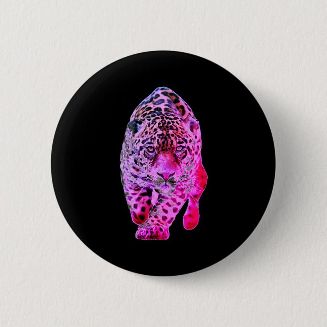 Jaguar Artwork T Shirt  Button (Front)