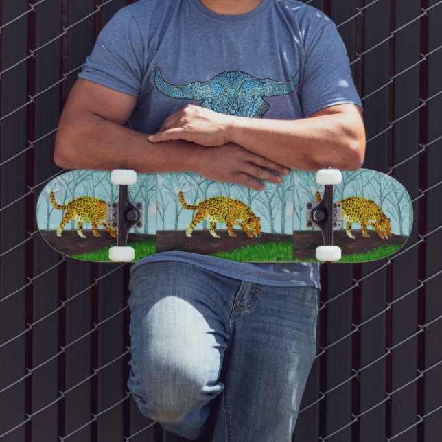 Jaguar Big Cat Art Skateboard (Outdoor 3)