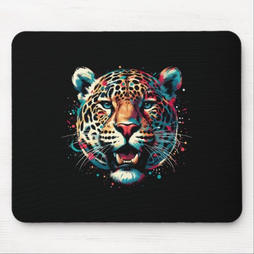 Jaguar Big Cat Splash Art Graphic Design Men Women Mouse Pad