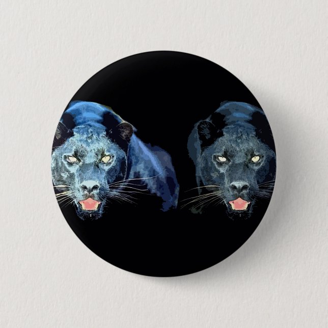Jaguar - Black Panther Button (Front)