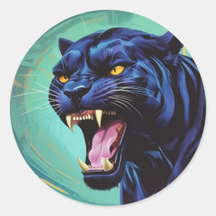 Jaguar - Black Panther  Classic Round Sticker