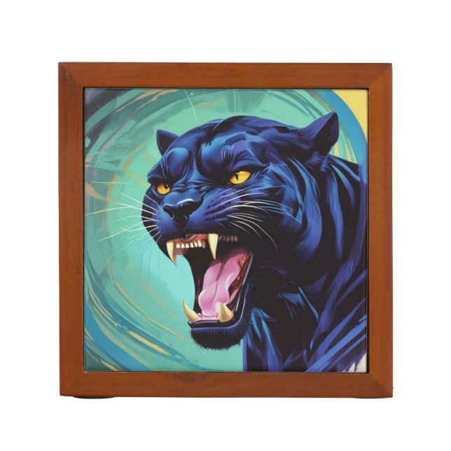 Jaguar - Black Panther  Desk Organizer (Front)