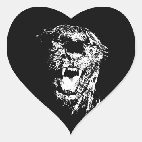 Jaguar _ Black Panther Heart Sticker