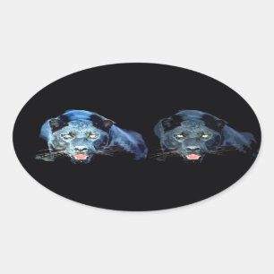 Jaguar - Black Panther Oval Stickers