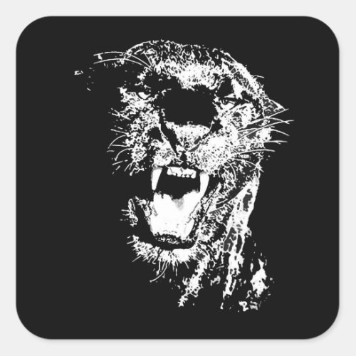 Jaguar _ Black Panther Square Sticker