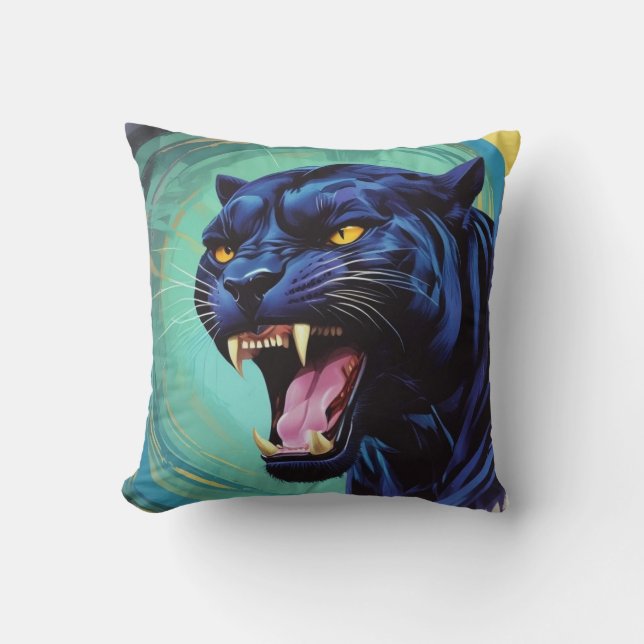 Jaguar - Black Panther  Throw Pillow (Front)
