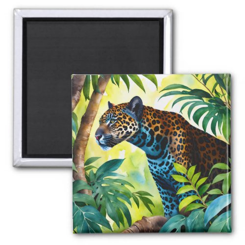 Jaguar Botanical Forest Jungle Magnet