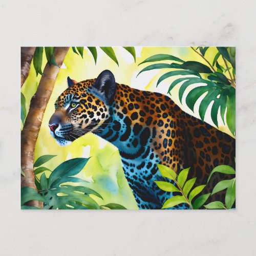 Jaguar Botanical Forest Jungle Postcard