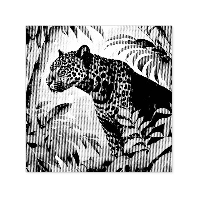 Jaguar Botanical Forest Jungle Self-inking Stamp (Design)