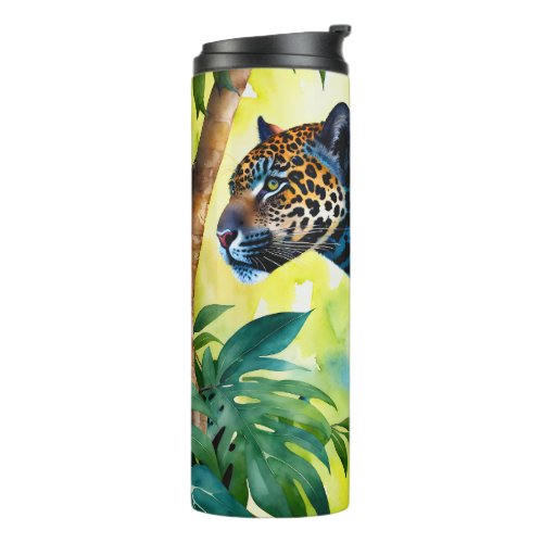 Jaguar Botanical Forest Jungle Thermal Tumbler