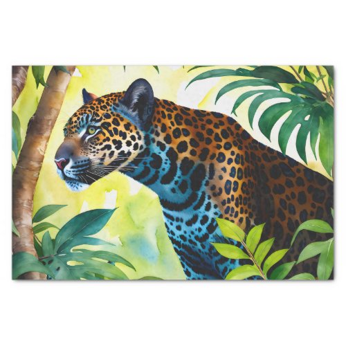 Jaguar Botanical Forest Jungle Tissue Paper