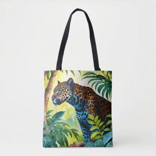 Jaguar Botanical Forest Jungle Tote Bag