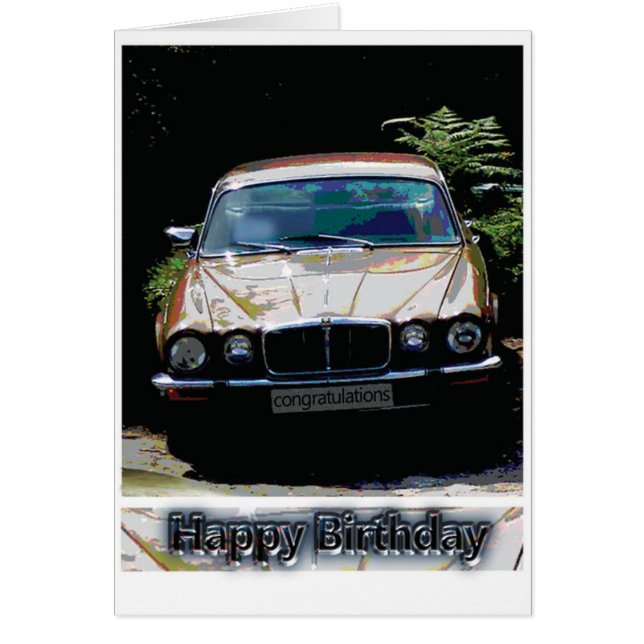 Jaguar car Birthday card (Front)