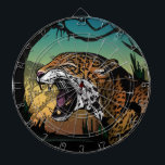 Jaguar    dart board<br><div class="desc">Original design of a jaguar in the wild. Created by using pencils,  pens,  markers and colored digitally.</div>