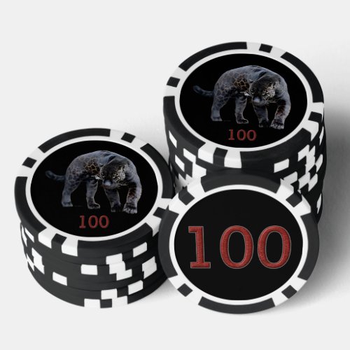 Jaguar Diablo black black 100 striped poker chip