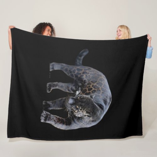 Jaguar Diablo black fleece blanket