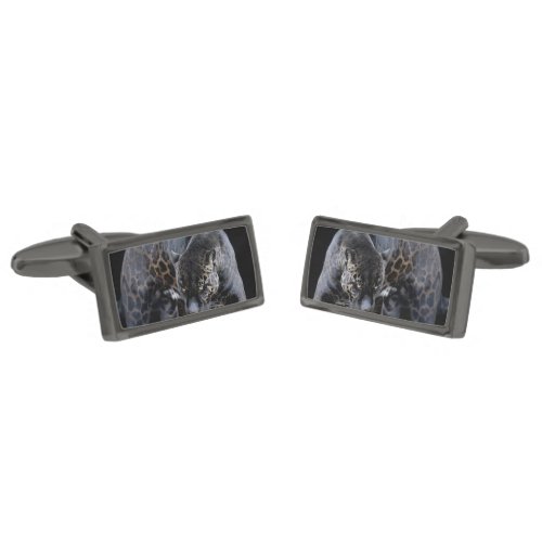 Jaguar Diablo black gunmetal rectangle cufflinks