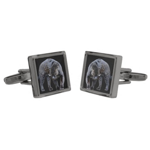 Jaguar Diablo black gunmetal square cufflinks