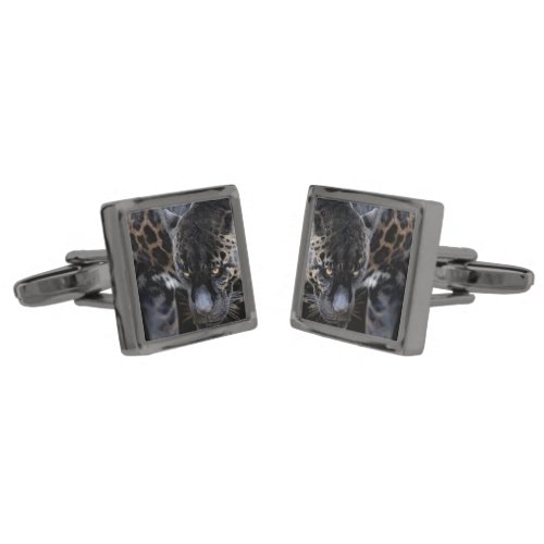 Jaguar Diablo black gunmetal square cufflinks