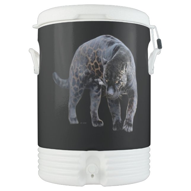 Jaguar Diablo black Igloo beverage cooler (10 gal) (Front)