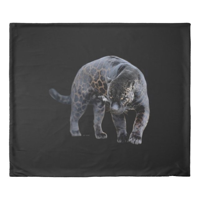 Jaguar Diablo black king duvet cover (Front)