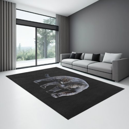 Jaguar Diablo black large indoor area rug
