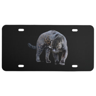 Jaguar Diablo black plastic car license plate
